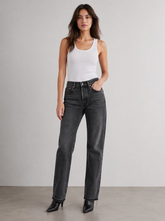 Levi's Denim - Levi’s woman’s straight leg jeans size large w29L32 light black/gray